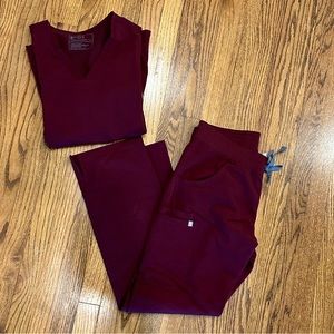 Figs Burgundy Casma Top/Kade Bottom M